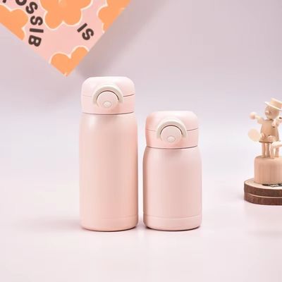 200ML/350ML Rosa Logotipo personalizado Colorido de acero inoxidable Flasca de agua térmica para niños