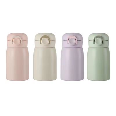 200ML/350ML Rosa Logotipo personalizado Colorido de acero inoxidable Flasca de agua térmica para niños