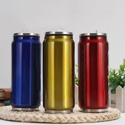 201 Acero inoxidable de doble pared aislado al vacío botella de cola con tapa de paja