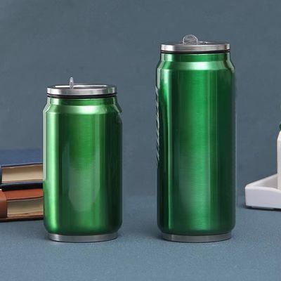 201 Acero inoxidable de doble pared aislado al vacío botella de cola con tapa de paja