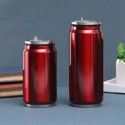 201 Acero inoxidable de doble pared aislado al vacío botella de cola con tapa de paja