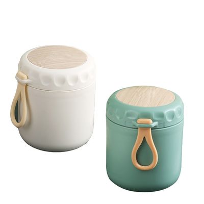 Copo de desayuno aislado Jarrón de comida 400ml Diseño lindo Estilo de la caja de almuerzo térmico con cuchara