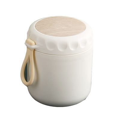 Copo de desayuno aislado Jarrón de comida 400ml Diseño lindo Estilo de la caja de almuerzo térmico con cuchara