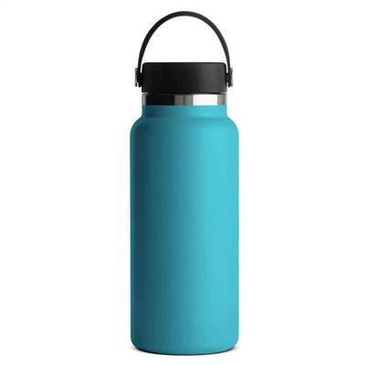 Botella de agua de acero inoxidable de boca ancha de 32 onzas aislada al vacío para el rendimiento deportivo