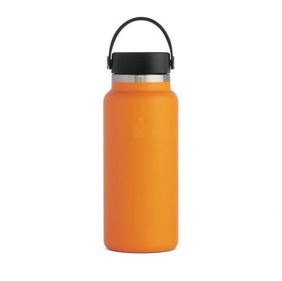 Botella de agua de acero inoxidable de boca ancha de 32 onzas aislada al vacío para el rendimiento deportivo