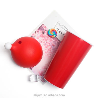 Logotipo personalizado aceptable Red Santa Hat Tumbler 20 oz Copa de plástico reutilizable para regalos