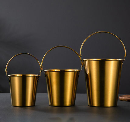 Diseño de estilo americano 304 Acero inoxidable cubo de hielo cerveza cubo de champán con mango