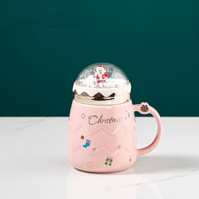 Conjunto de taza de esmalte de cerámica Taza roja para el regalo de Navidad Función de taza de agua de leche de café