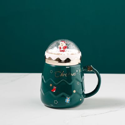 Conjunto de taza de esmalte de cerámica Taza roja para el regalo de Navidad Función de taza de agua de leche de café
