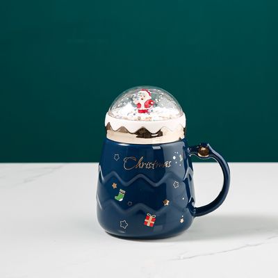 Conjunto de taza de esmalte de cerámica Taza roja para el regalo de Navidad Función de taza de agua de leche de café