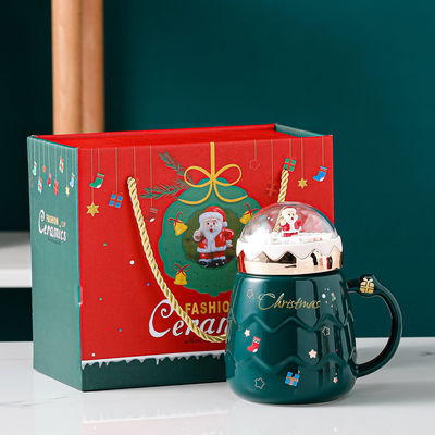 Tazas de Navidad de cerámica de gran capacidad para regalos para el hogar Logotipo personalizado aceptable