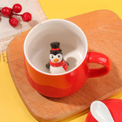 Taza de té de cerámica hecha a mano 3D de Navidad sostenible para regalos y fiestas