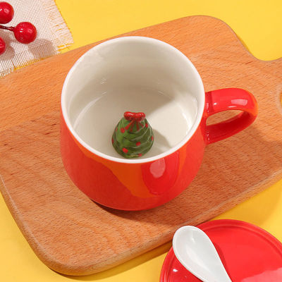 Taza de té de cerámica hecha a mano 3D de Navidad sostenible para regalos y fiestas
