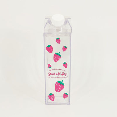 Caja de cartón de leche cuadrada transparente Con forma de caja de 500 ml Botella de bebida de plástico Taza de gran capacidad