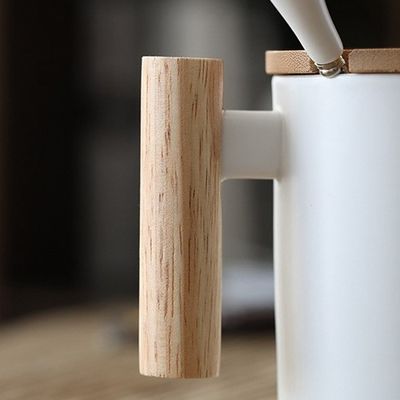 Transferencia de calor por sublimación Taza de cerámica de 11 oz con mango de madera