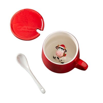 Diseño navideño de la Navidad Botella de agua de porcelana Ideal para café té o bebidas calientes