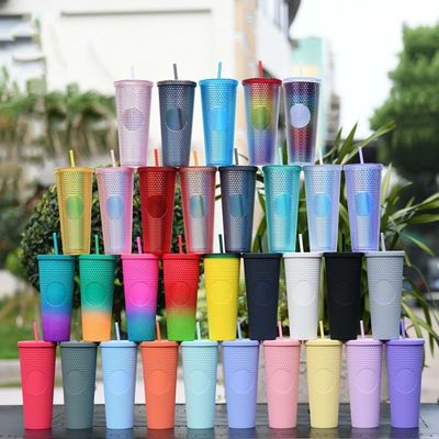 Accesorios 24 oz de moda con incrustación de diamantes copa y tumbler con diseño a prueba de fugas
