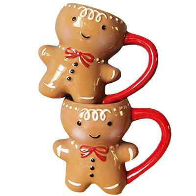 Taza de leche de cerámica de Navidad ecológica de 300 ml con diseño de taza de té de dibujos animados en 3D