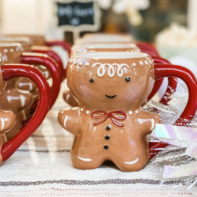Día de Navidad Fiestas personalizadas 300 ml Hombre de jengibre divertido y mágico con taza de galletas