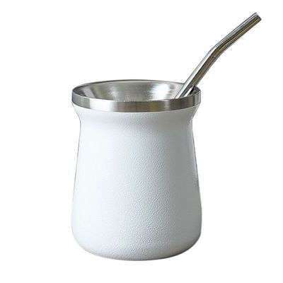 Taza de oficina para hombres con logotipo personalizado de paja Taza resistente a caídas Botella de agua de acero inoxidable de 12 onzas de capacidad