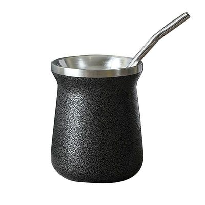Taza de oficina para hombres con logotipo personalizado de paja Taza resistente a caídas Botella de agua de acero inoxidable de 12 onzas de capacidad