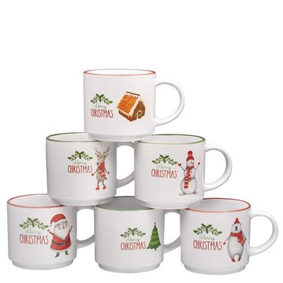 Taza de café de Navidad de cerámica Funky Busca un maravilloso regalo para el hogar 14 oz de capacidad