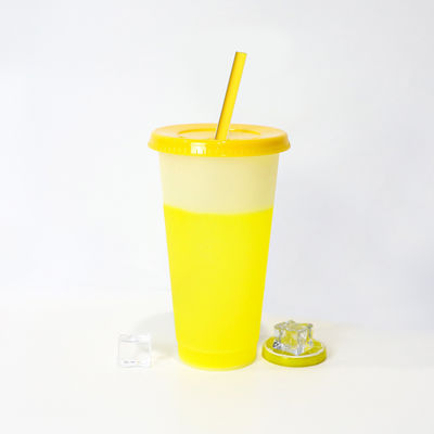 Infiltrable 16 oz 24 oz de plástico libre de BPA tazas de café botella de agua fría con tapa y paja