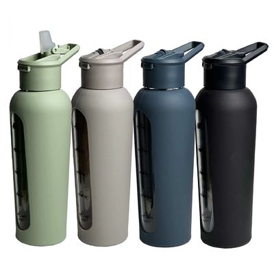 Botella directa de agua potable de gran capacidad de 700 ml/1000 ml con tapa y paja incluidas