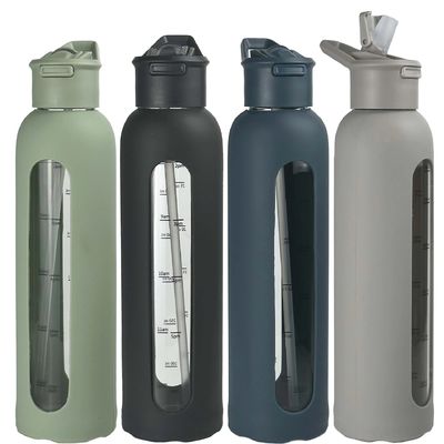 Botella directa de agua potable de gran capacidad de 700 ml/1000 ml con tapa y paja incluidas