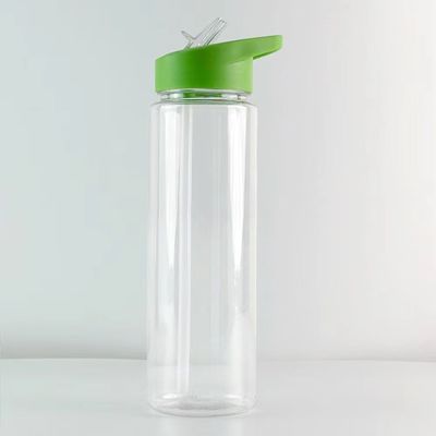 25 oz Tritán Taza de plástico ecológica portátil colorida libre de BPA botella de batidora deportiva clara con pajillas de recubrimiento