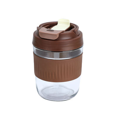 400ML/550ML de alta base pesada copa de vidrio transparente con paja diseño creativo y único