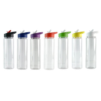 25 oz Tritán Taza de plástico ecológica portátil colorida libre de BPA botella de batidora deportiva clara con pajillas de recubrimiento