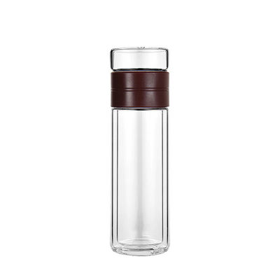Botella de agua de vidrio transparente con filtro de estilo clásico de sublimación Capacidad de 300 ml