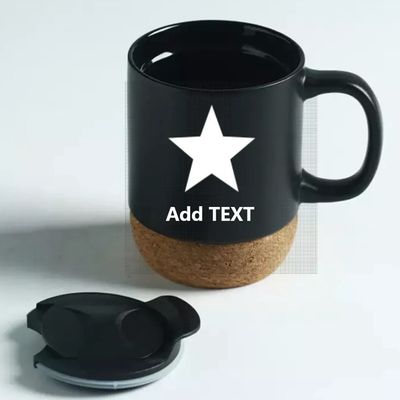 Taza de Navidad de cerámica de 450 ml con tapa con logotipo personalizado