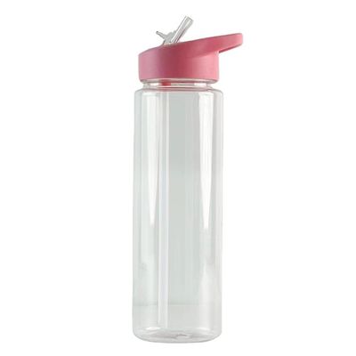 Taza de plástico Tritán de color personalizado 500ml 700ml Botella de agua libre de BPA con paja de revuelo