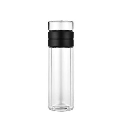 Logotipo personalizado Sublimación Vidrio transparente Tumbler Bebida Botella de agua de vidrio con filtro