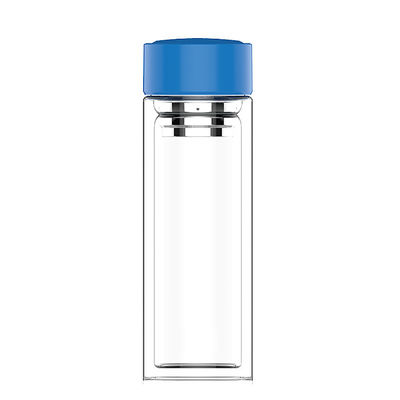 Botella de agua de vidrio con filtro de té Material borosilicato de diseño portátil de doble capa