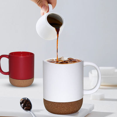 14 OZ Base de corcho Piedra Matte Diseño personalizado Día de la Madre Día de San Valentín Cerámica Personalizada MUGS Con tapa de PP