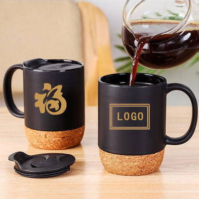 14 OZ Base de corcho Piedra Matte Diseño personalizado Día de la Madre Día de San Valentín Cerámica Personalizada MUGS Con tapa de PP