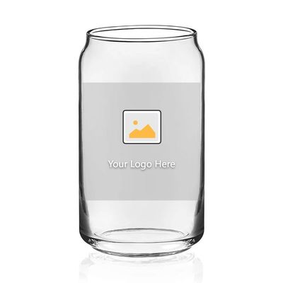16 oz de taza de café helado burbuja de té pop lata de cerveza vino bebida copa de vidrio con paja de vidrio