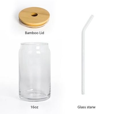 16 oz de vidrio de té en forma de burbuja con tapa para jugo, leche, cerveza, refresco y gaseosas