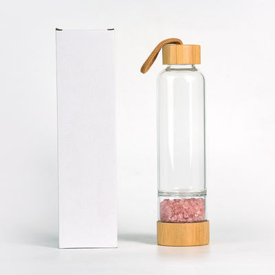Botella de agua de vidrio de diseño profesional con cristal y piedras preciosas Capacidad 500ml