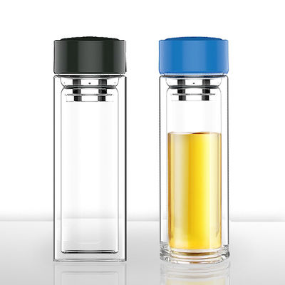 Logotipo personalizado Sublimación de vidrio Botella de agua potable de 320 ml de capacidad boca ancha transparente