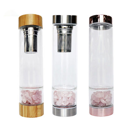 Botella de agua de vidrio con tapa para energía curativa Crystal Bpa Set regalo gratis