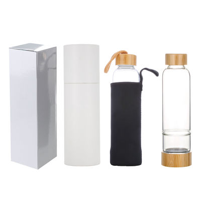 Botella de agua de cristal de piedra reutilizable con diseño elegante para niñas 500 ml portátil