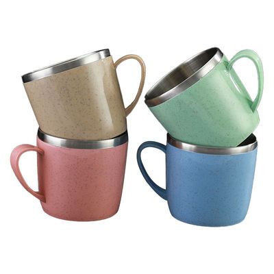 Taza de café de acero inoxidable con mango de 220 ml de capacidad para bocadillos y bebidas para niños