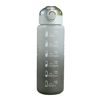 1000ml Taza de plástico de color progresivo Botella libre de BPA Taza deportiva de acondicionamiento físico al aire libre con paja