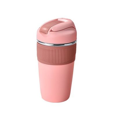 350 ml 480 ml Taza de viaje de doble pared dulce de café aislada con tapa de vacío con paja