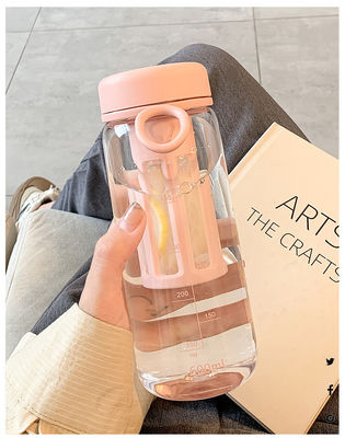 450ml/600ml PC Taza de plástico a prueba de fugas Logotipo personalizado Botella de agua deportiva con filtro de té