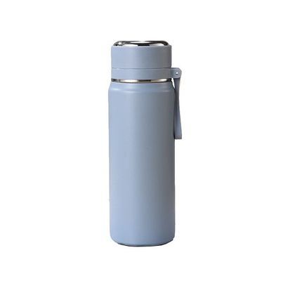 Diseño contemporáneo BPA libre de vacío botella de agua deportiva de doble pared con mango